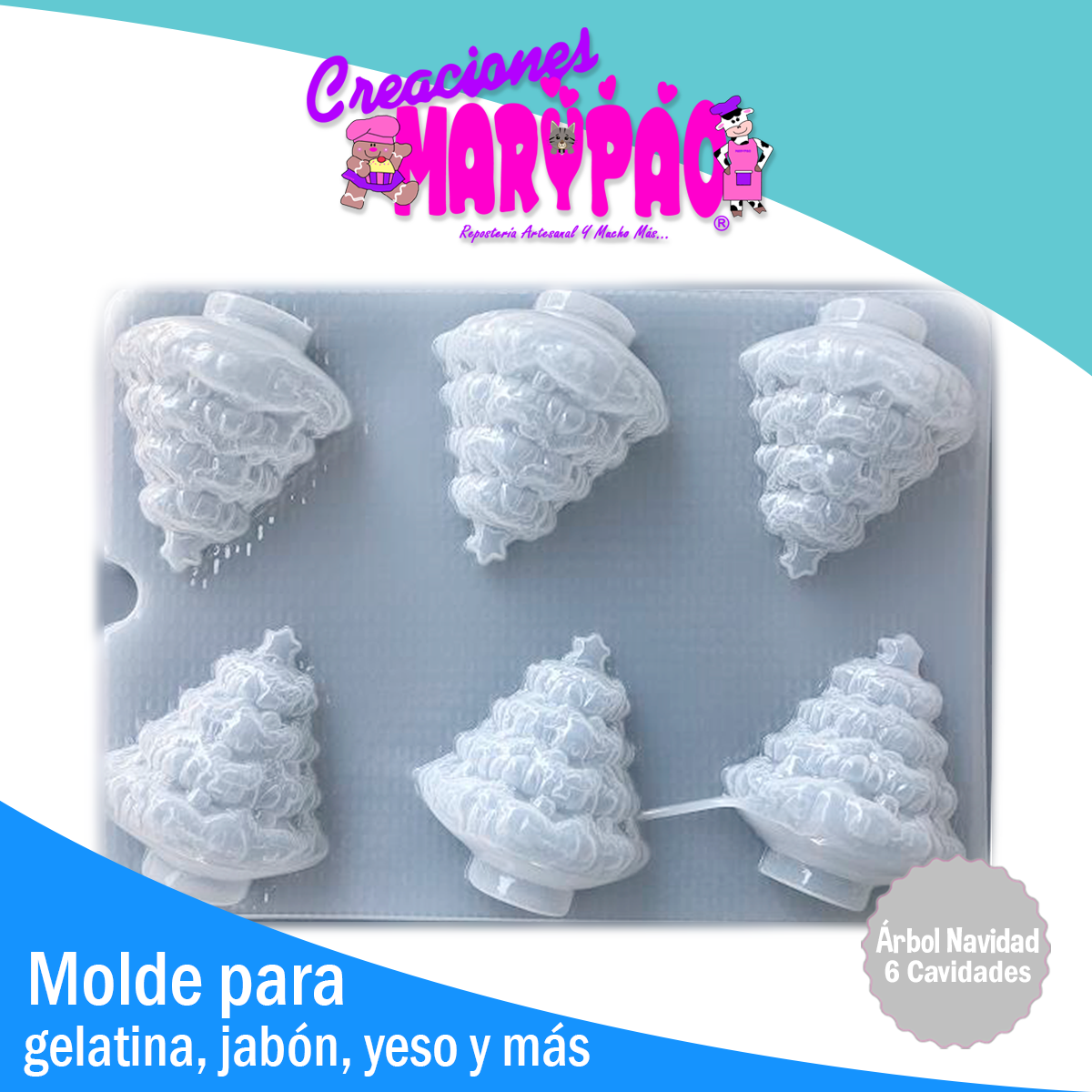 Molde Árbol Navidad Pino Velas Jabones Gelatinas Yeso