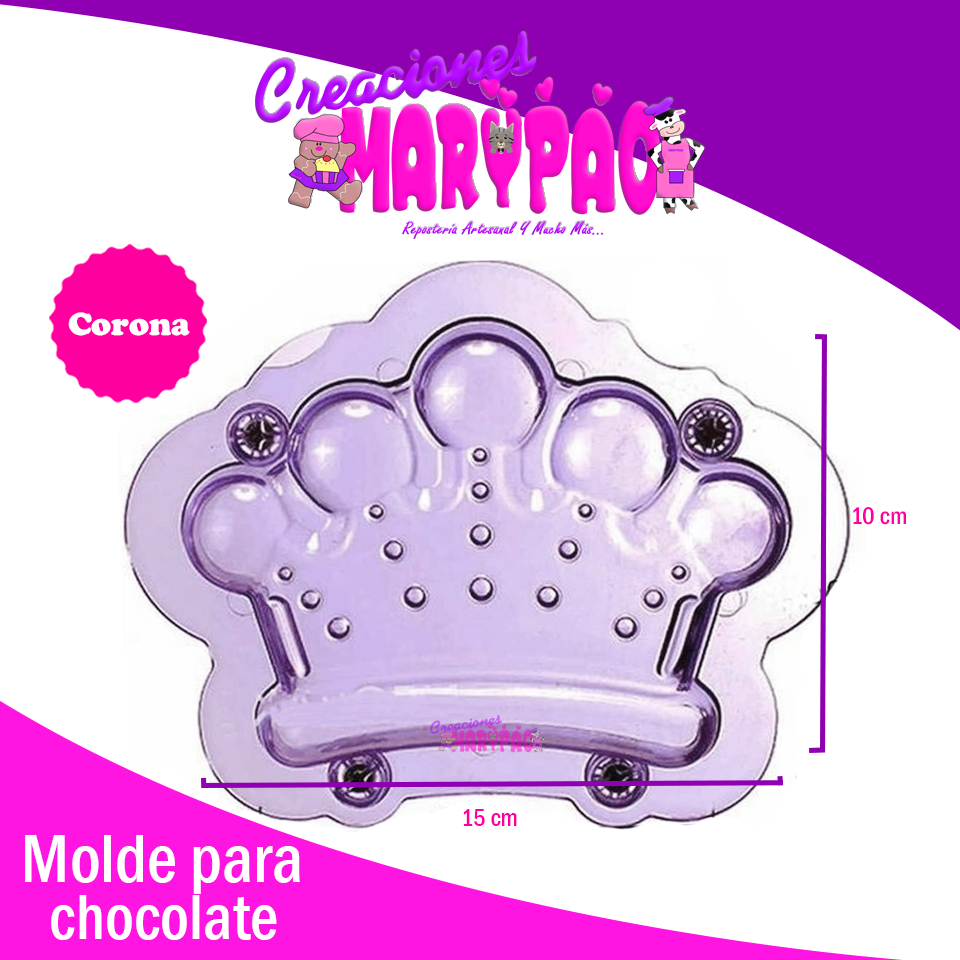 Molde Corona Princesa De Policarbonato Para Chocolate - Creaciones Marypao