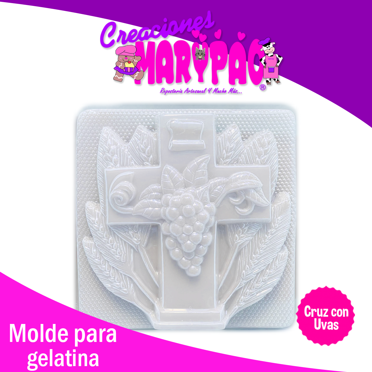 Molde Cruz Con Uvas Gelatinas Figuras de Yeso Comunión