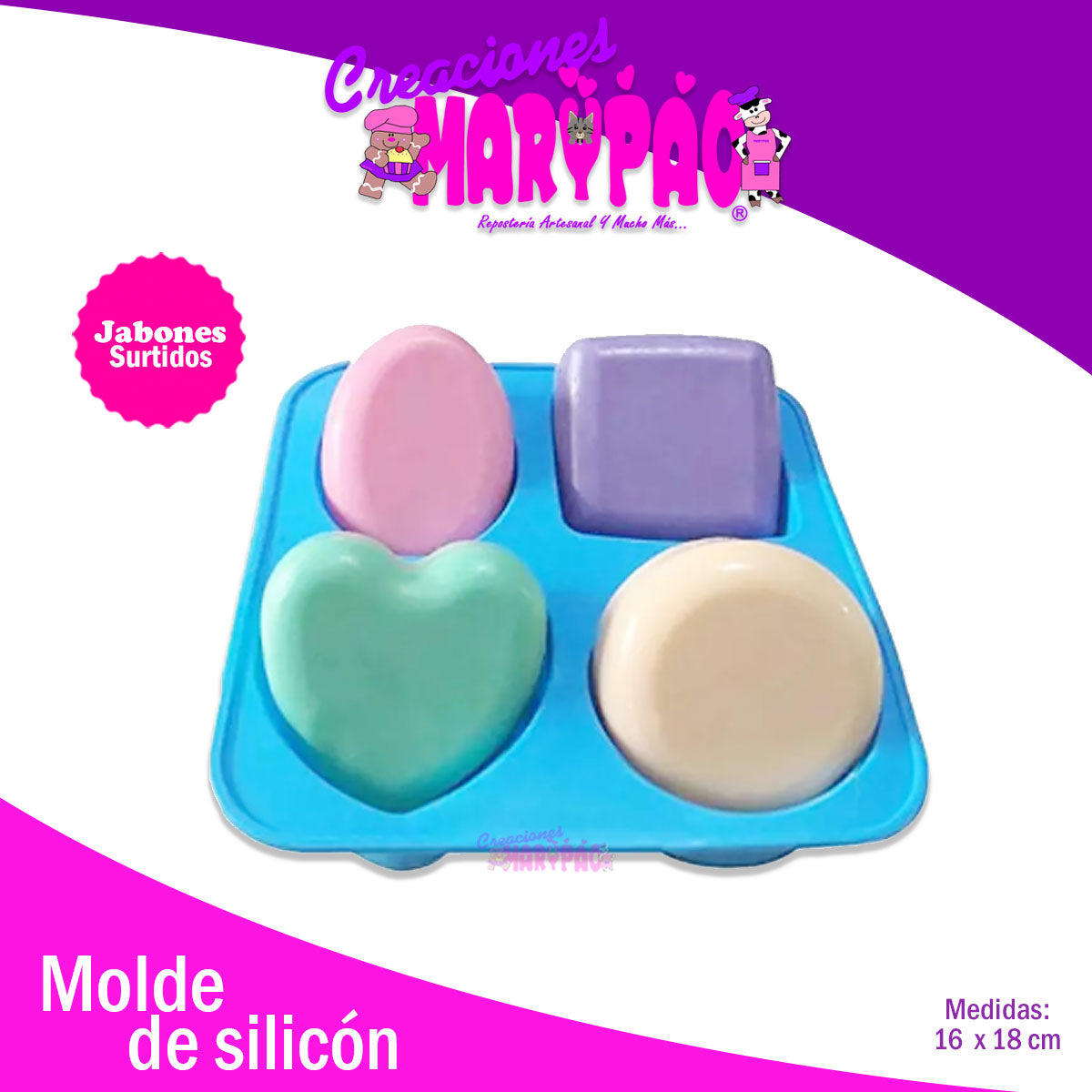 Molde De Silicón Para Jabones Surtidos