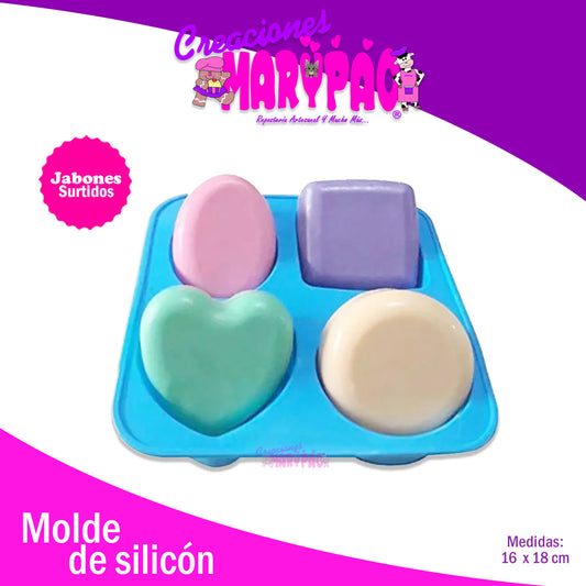 Molde De Silicón Para Jabones Surtidos