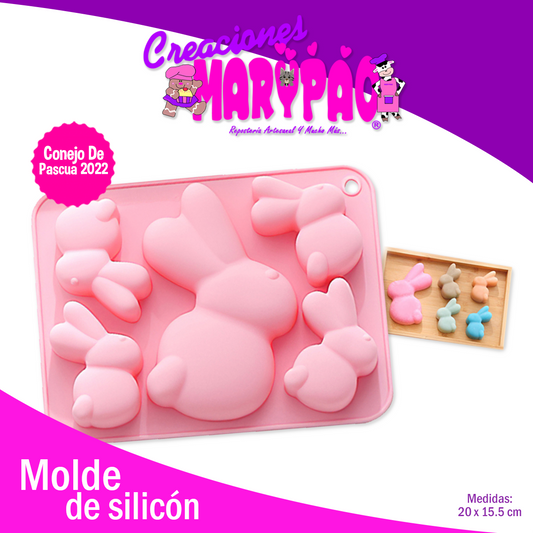 🐰✨ Molde de Silicona – Conejitos de Pascua (2 Tamaños) ✨🥕