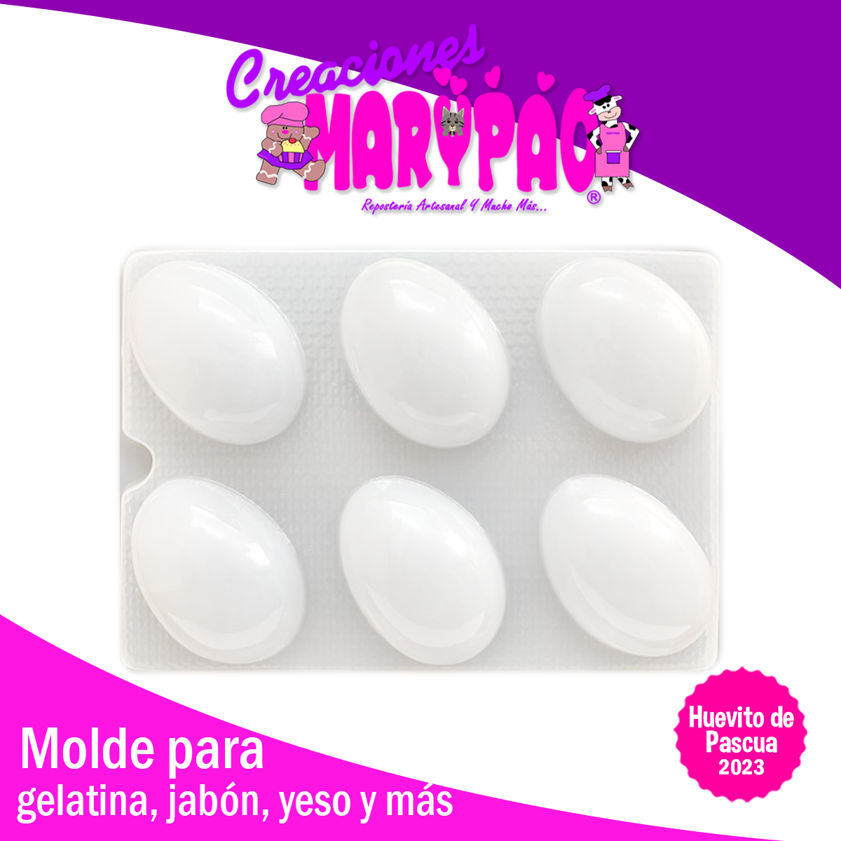 Molde Huevo De Pascua Liso Para Gelatinas Jabones Yeso