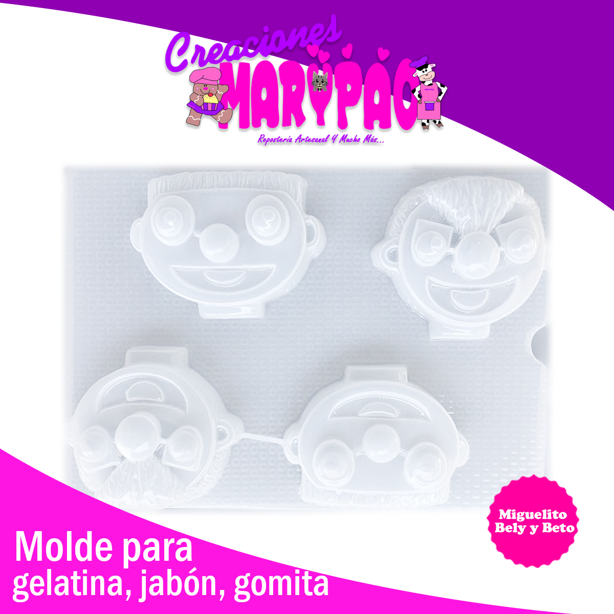 Molde Bely Y Beto Jabón Gelatina Resina Yeso – Creaciones Marypao