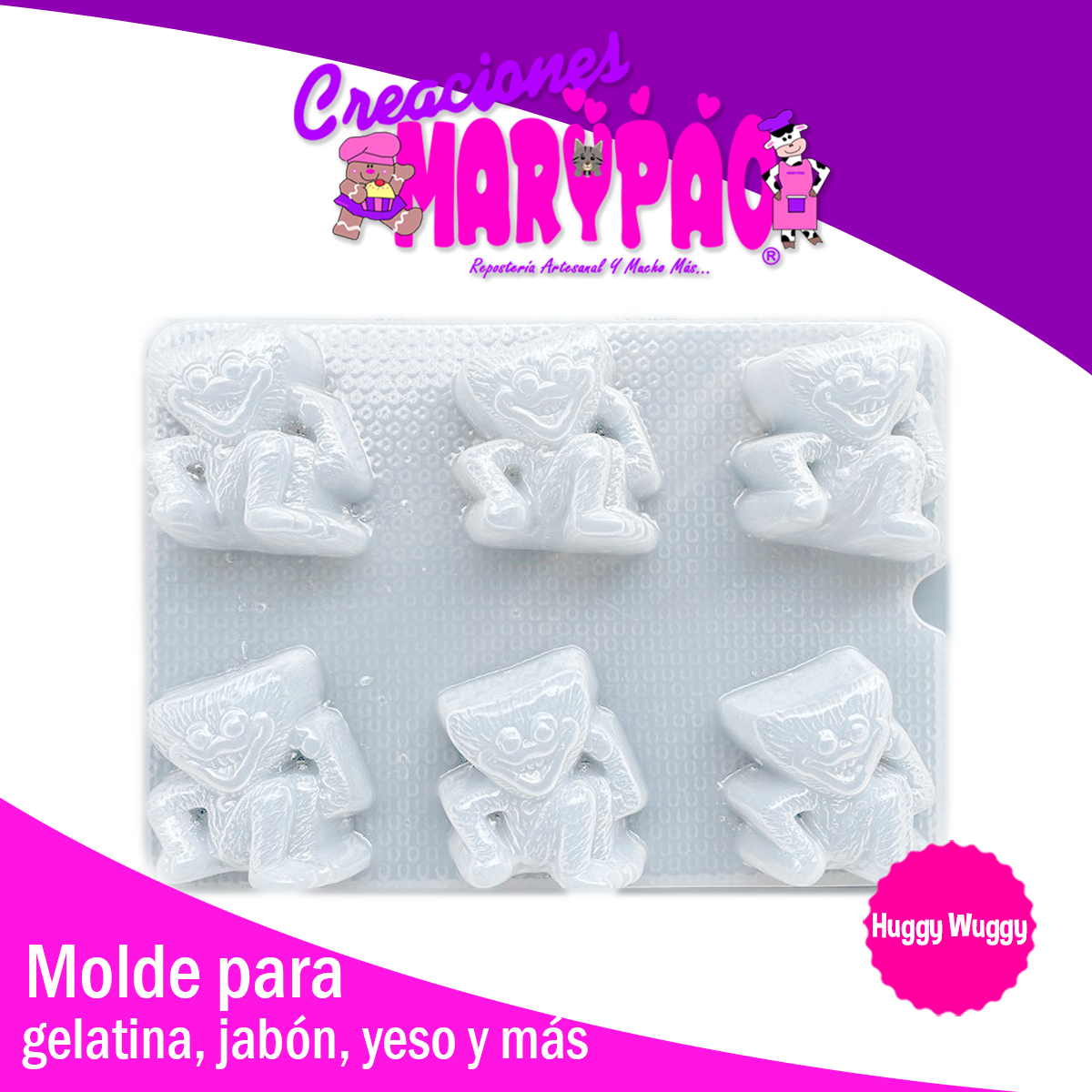Molde Huggy Wuggy Gelatinas Jabones Figuras de Yeso