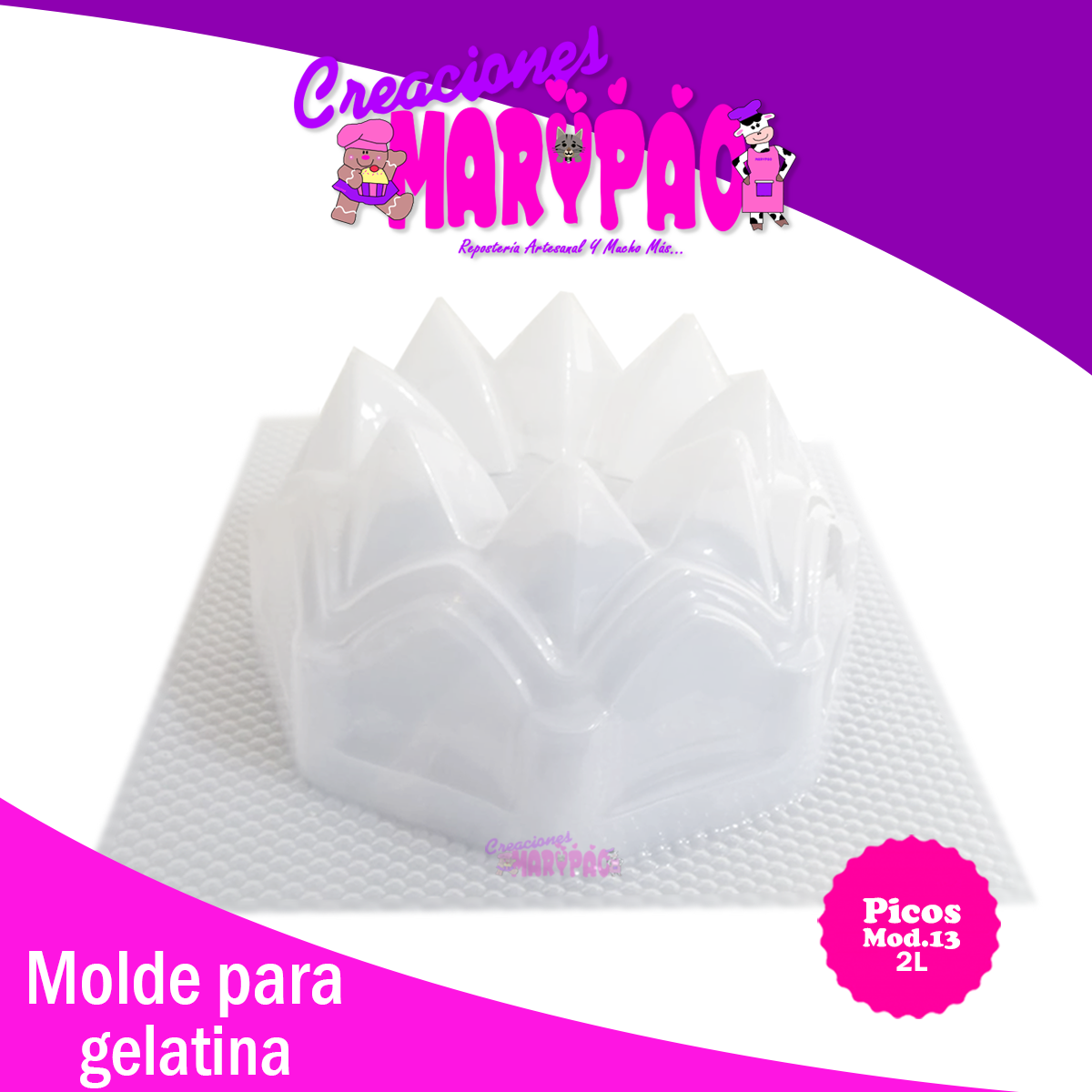 Molde Para Gelatina Picos Rosca Mod 13 - Creaciones Marypao