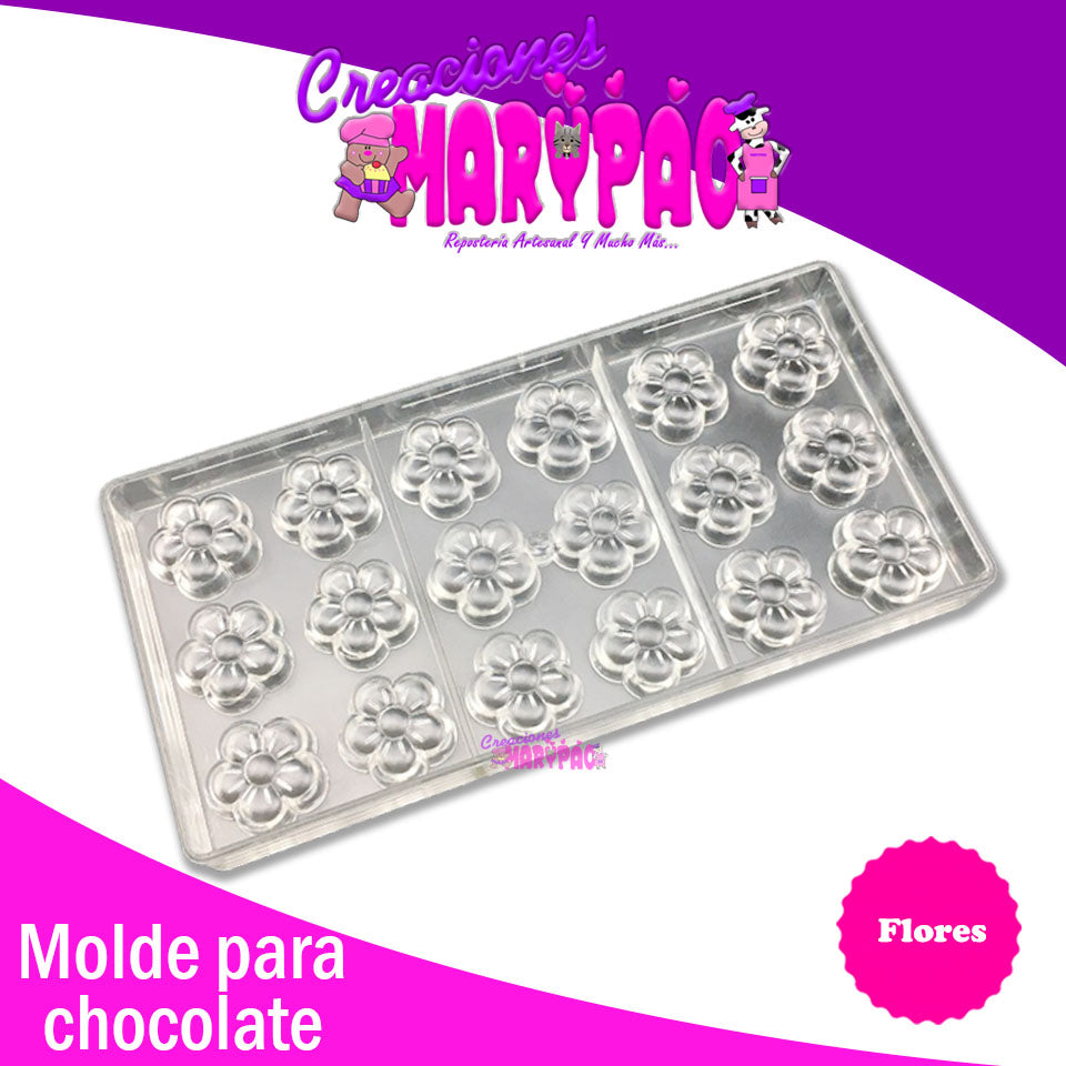 Molde Chocolate Policarbonato Flores - Creaciones Marypao
