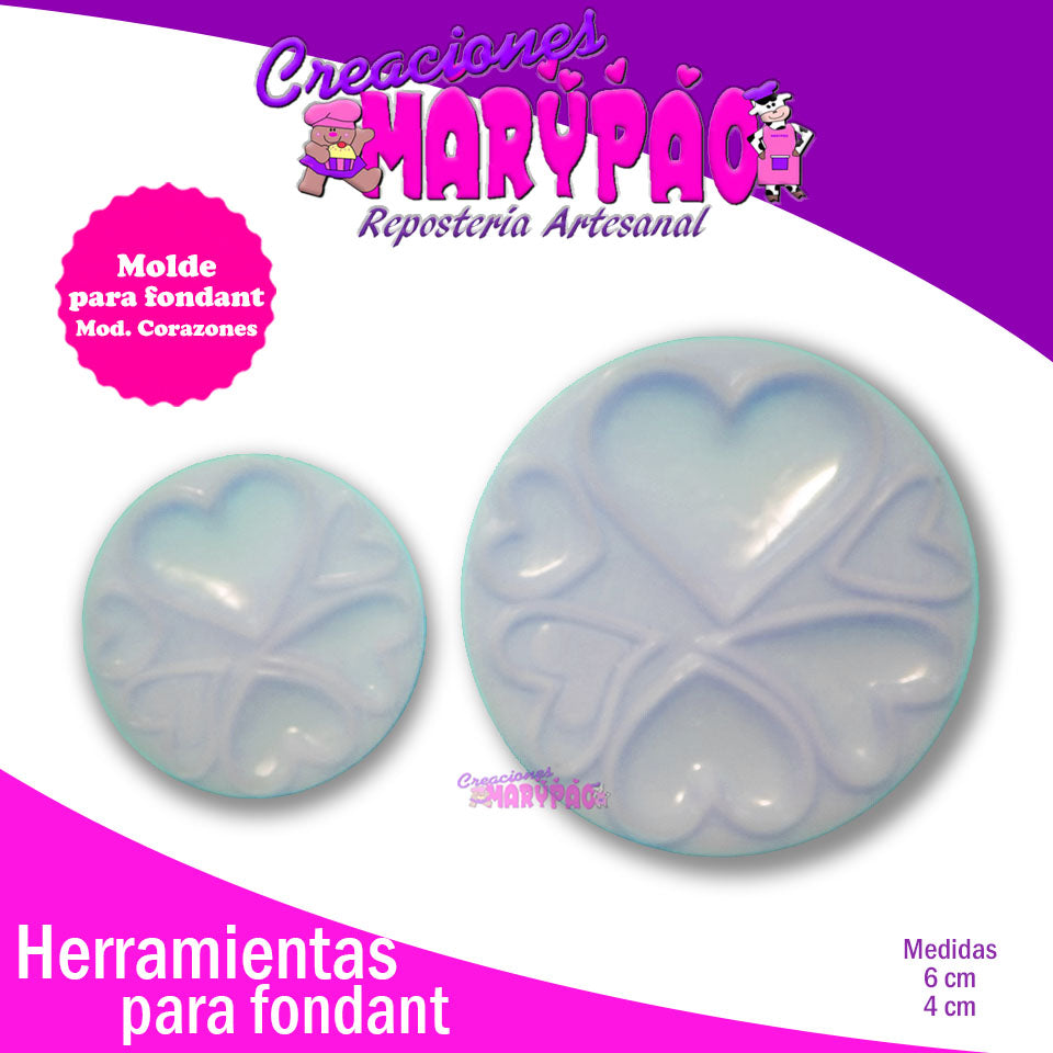 Moldes Corazones Para Fondant - Creaciones Marypao