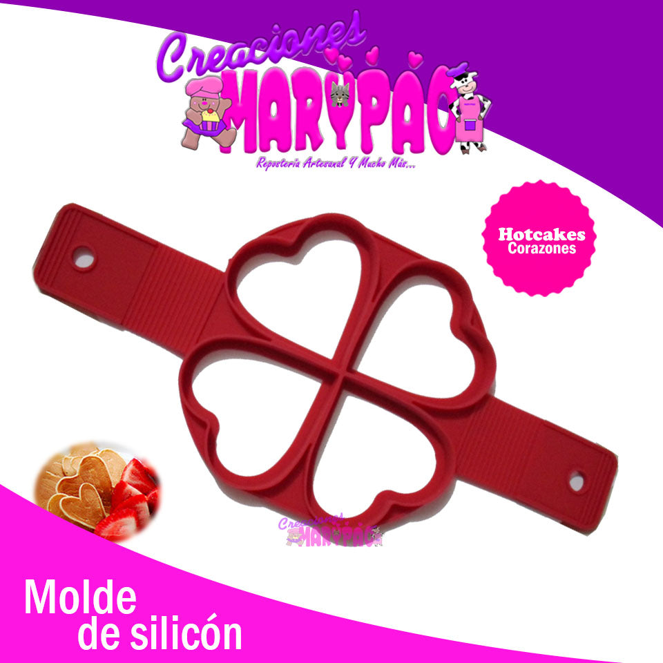 Molde Para Hot Cakes Silicón En Forma De Corazón - Creaciones Marypao