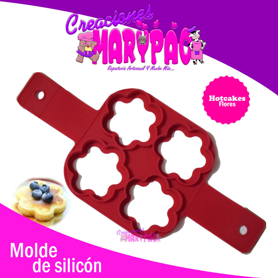 Molde Para Hot Cakes Silicón En Forma De Flores - Creaciones Marypao