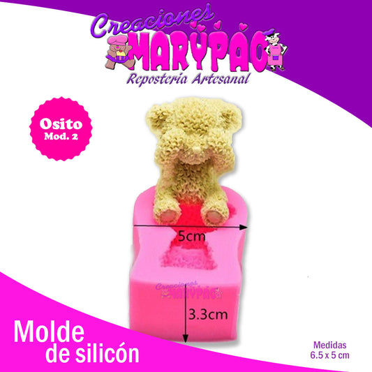 Molde De Silicón Osito Sentado Mod.2 - Creaciones Marypao