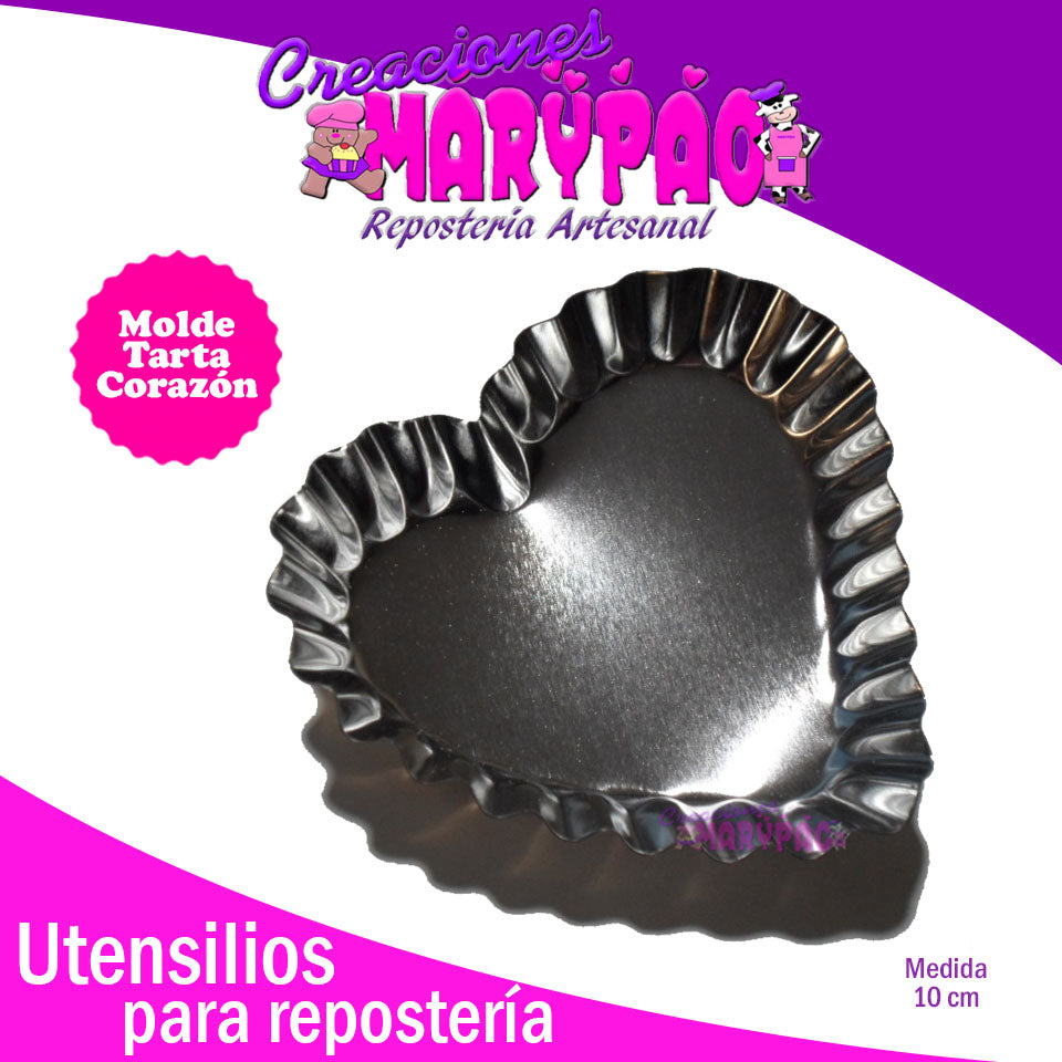 Molde Para Tarta Tartaleta Corazón 12 Cm Paquete Con 10 Piezas - Creaciones Marypao