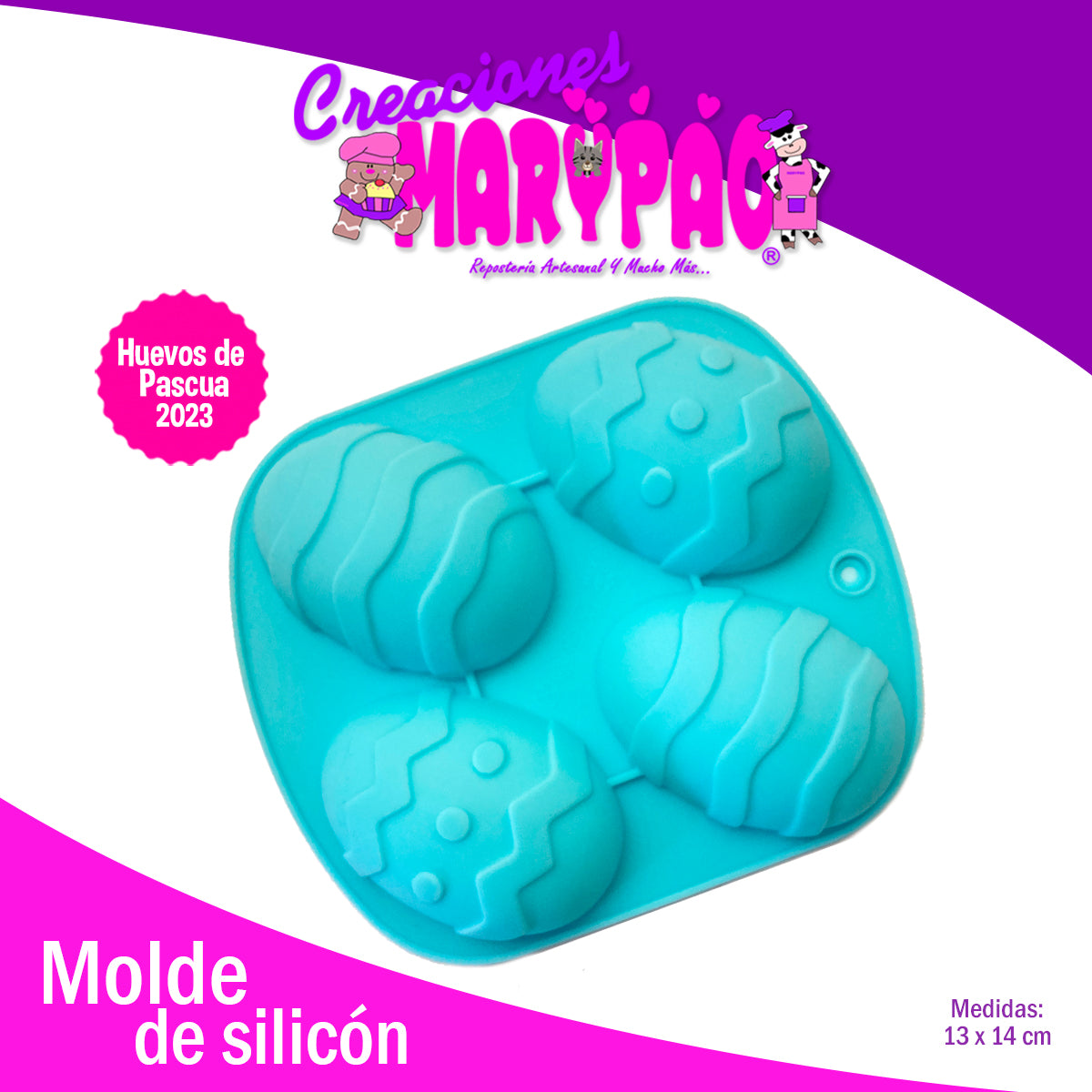 Molde De Silicón Huevos De Pascua 2023