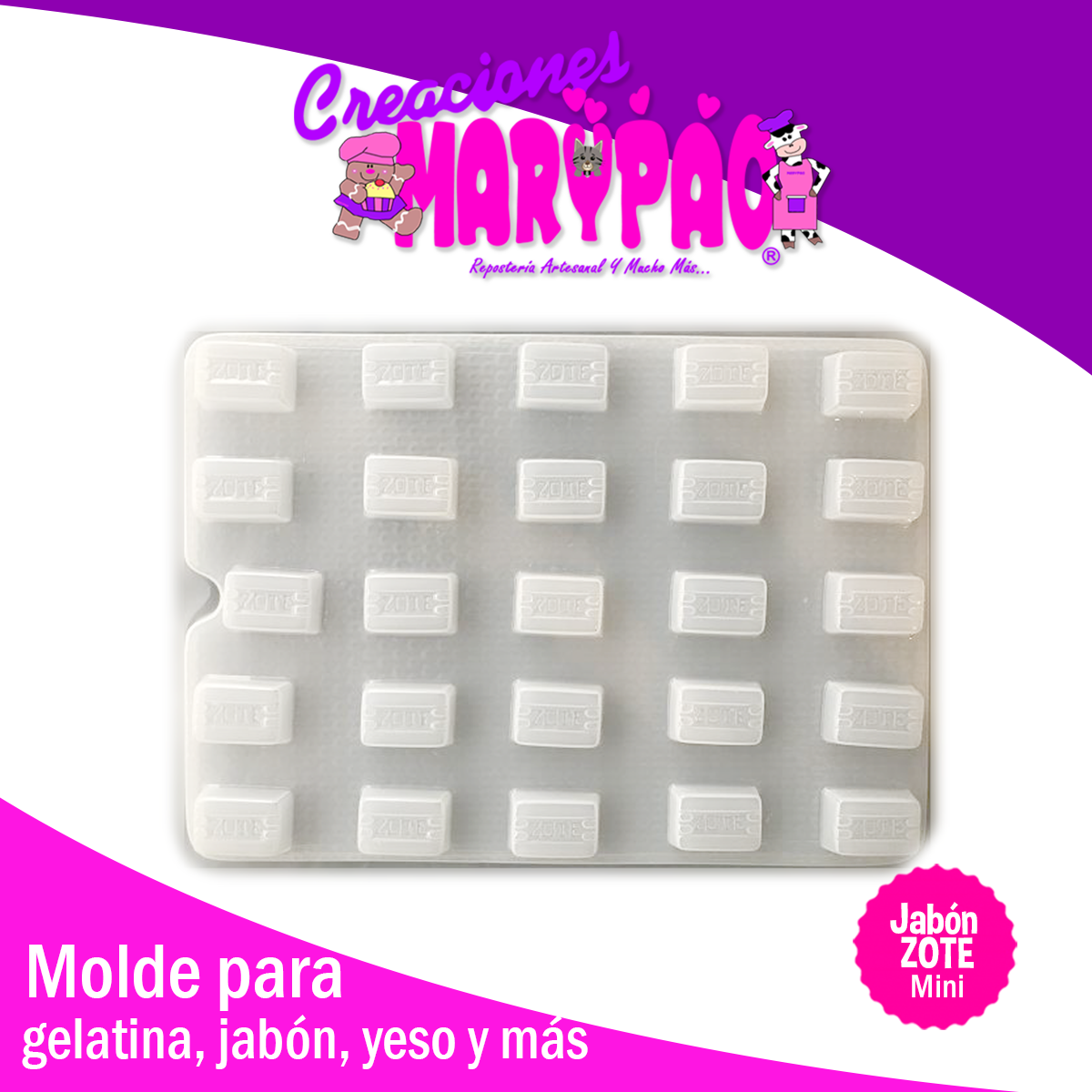 Molde Para Jabones Mini 7 Gramos Rectangular Rectangulo