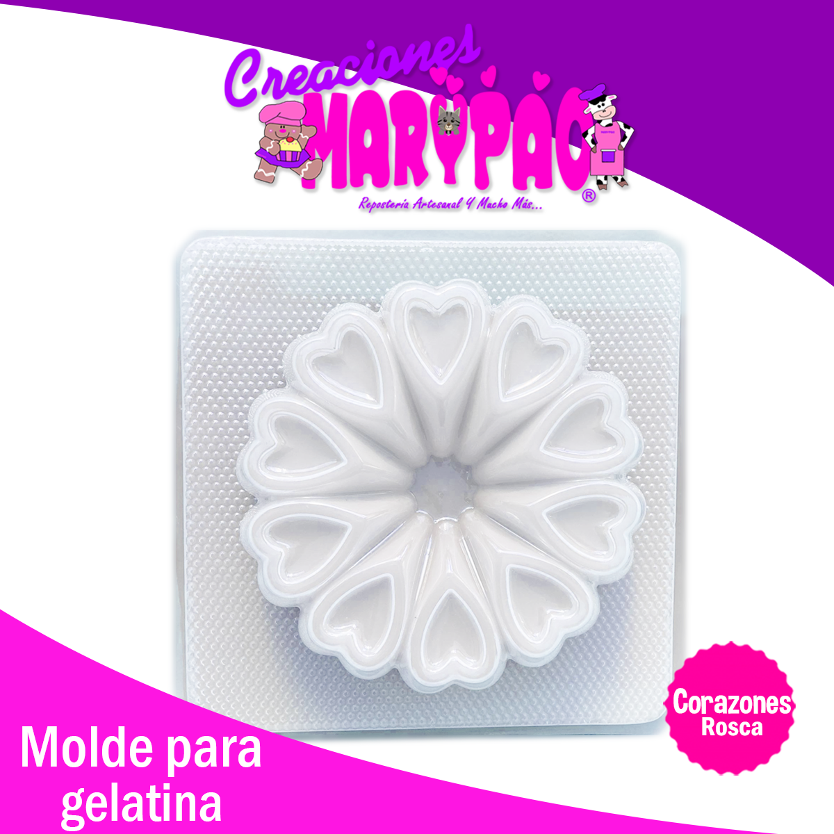 Molde Para Gelatina Corazones Rosca