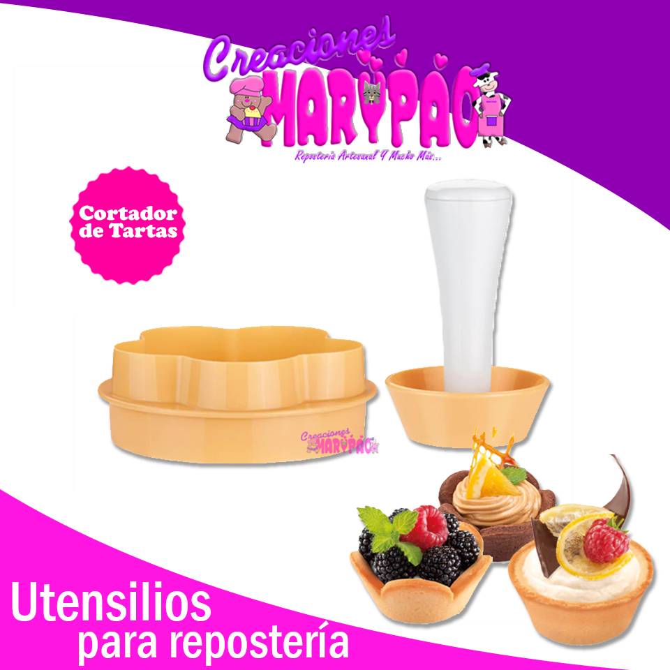 Kit Material Tutorial Tartaletas Tartas Moldes Y Cortador - Creaciones Marypao