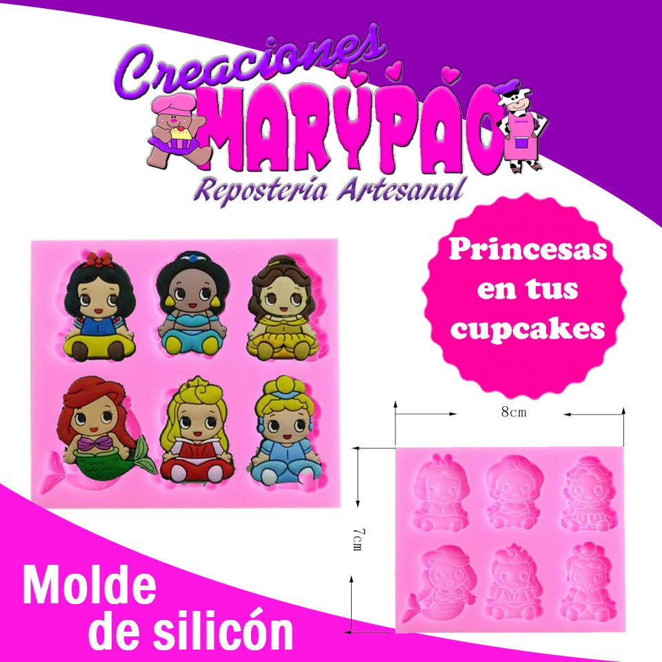 Mini Princess Silicone Mold, Molde de Mini Princesas, Silicone Mold, Molde  de Silicone GM-8-3