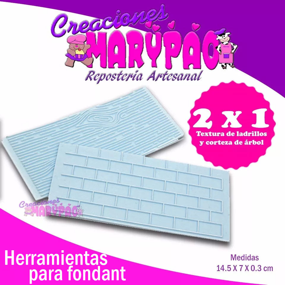 Placas Texturizadoras Ladrillos Y Madera - Creaciones Marypao