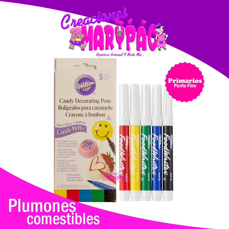 Plumones Comestibles Wilton Marcadores Colores Primarios - Creaciones Marypao