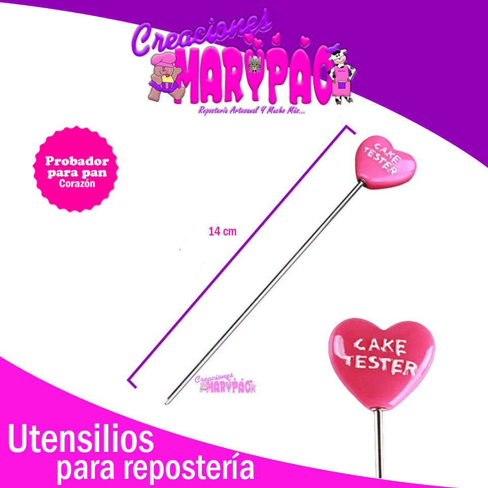 Probador Para Pan Y Pasteles Corazón - Creaciones Marypao