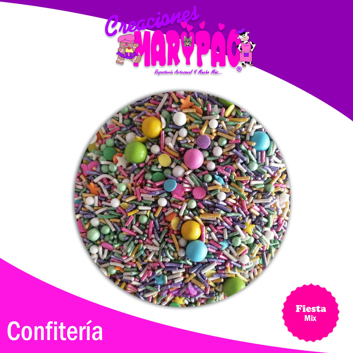 Mix Fiesta Sprinkles Comestibles Para Cupcakes, Galletas, Etc.