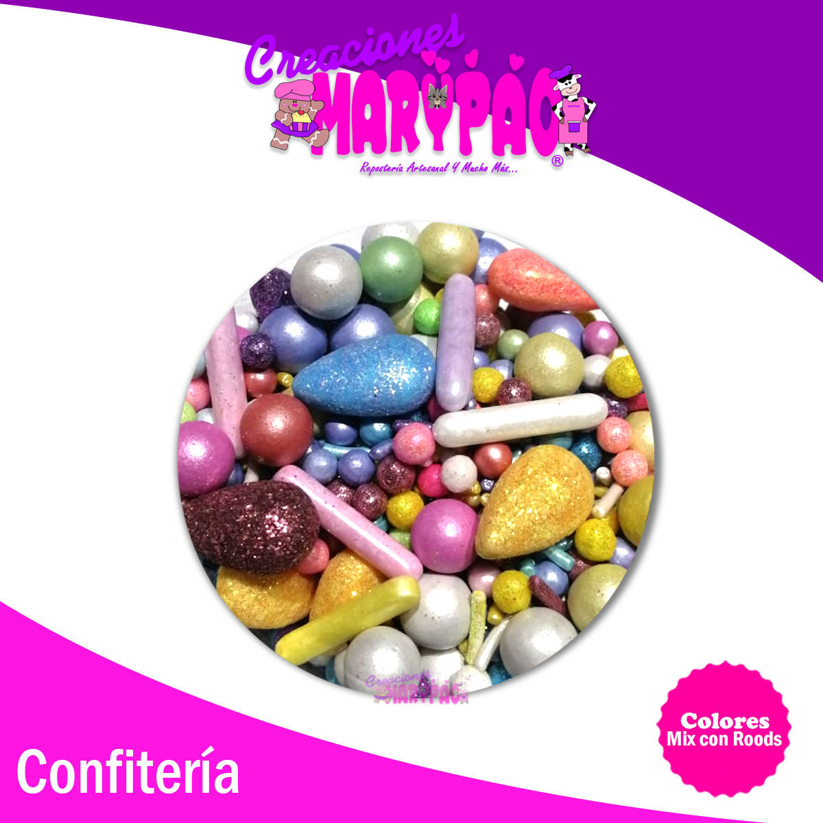 Sprinkles Colores Rods Perla Gotas Para Cupcakes, Galletas, Etc.