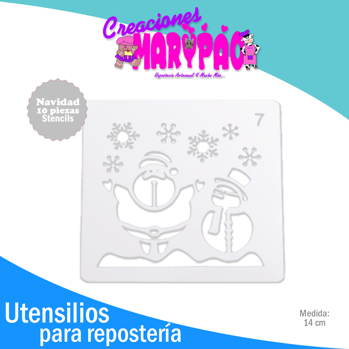 Stencils Navidad Árbol Santa Claus Regalos Reno Paquete 10 Piezas