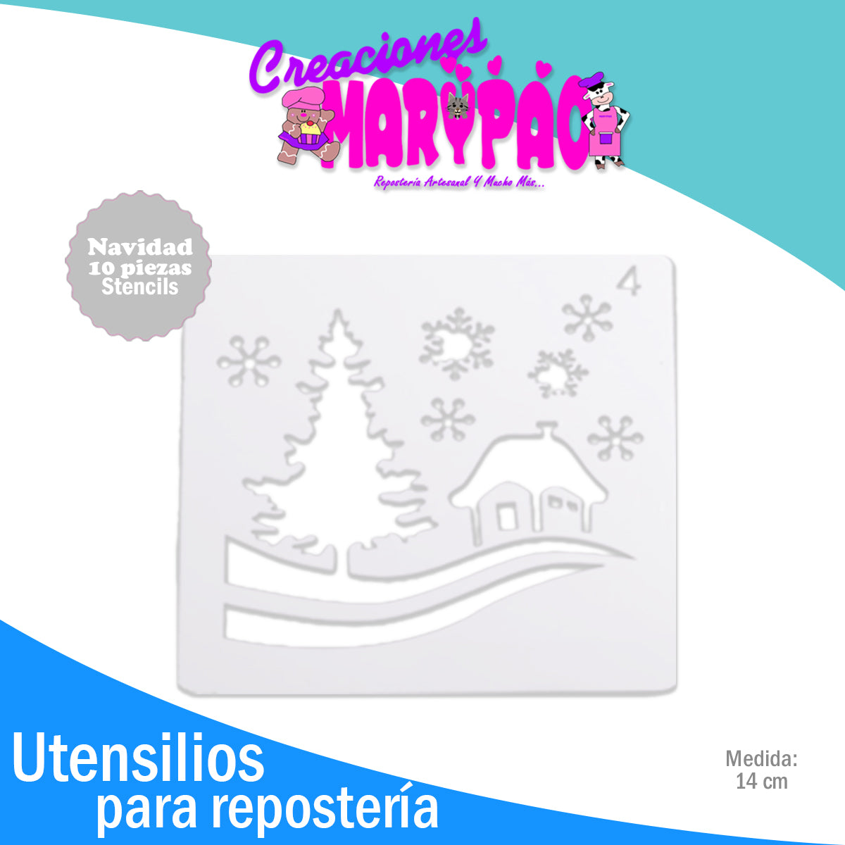 Stencils Navidad Árbol Santa Claus Regalos Reno Paquete 10 Piezas