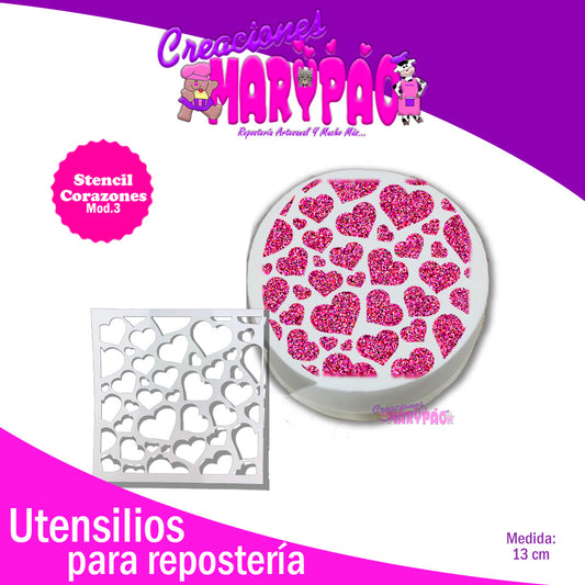 Stencil Corazón Pasteles Mod.3 - Creaciones Marypao