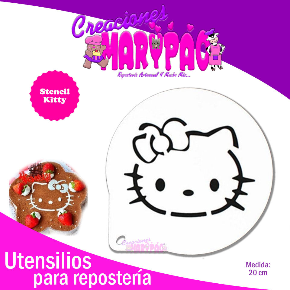 Stencil Personajes Gatita Pasteles - Creaciones Marypao