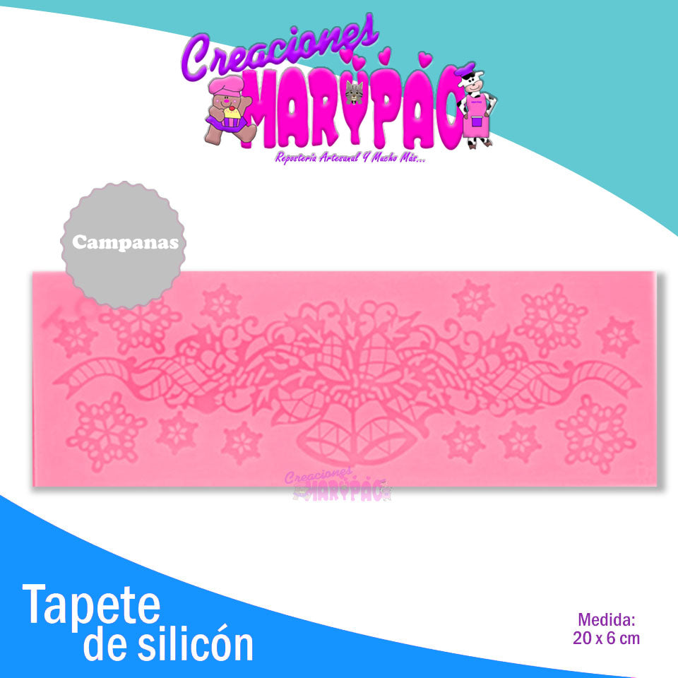 Tapete De Silicón Campanas Navidad Para Encaje De Azúcar - Creaciones Marypao