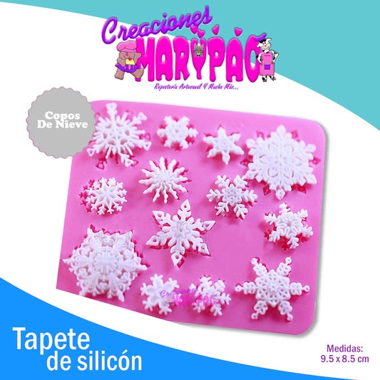 Tapete De Silicón Copos De Nieve Para Encaje De Azúcar - Creaciones Marypao
