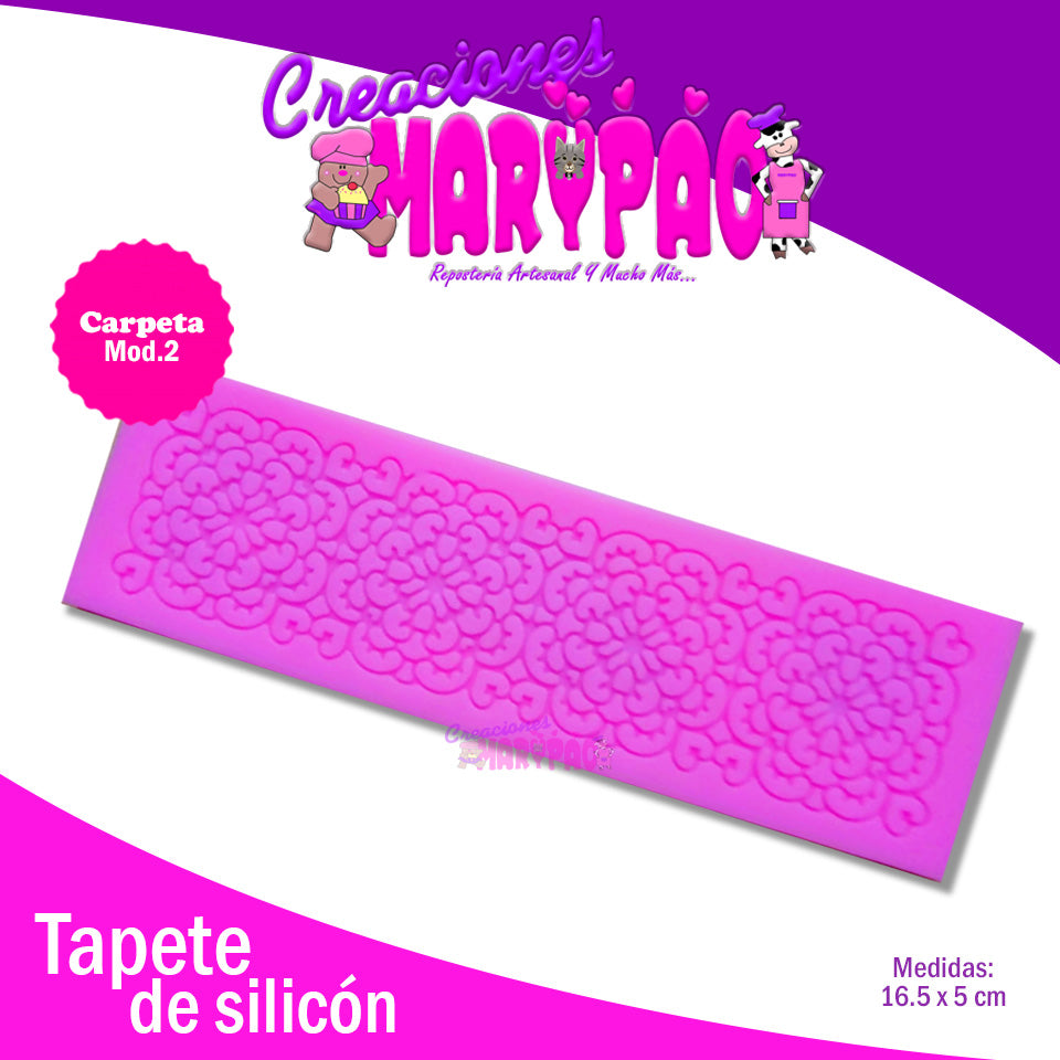 Tapete De Silicón Carpeta Mod.2 Encaje De Azúcar - Creaciones Marypao