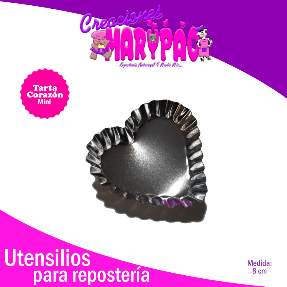 Molde Para Tarta Tartaleta Corazón 8 Cm Mini Paquete Con 25 Piezas - Creaciones Marypao