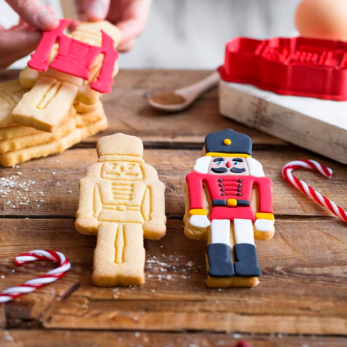 Cortador De Galletas Soldadito de Plomo Navidad Texturizador