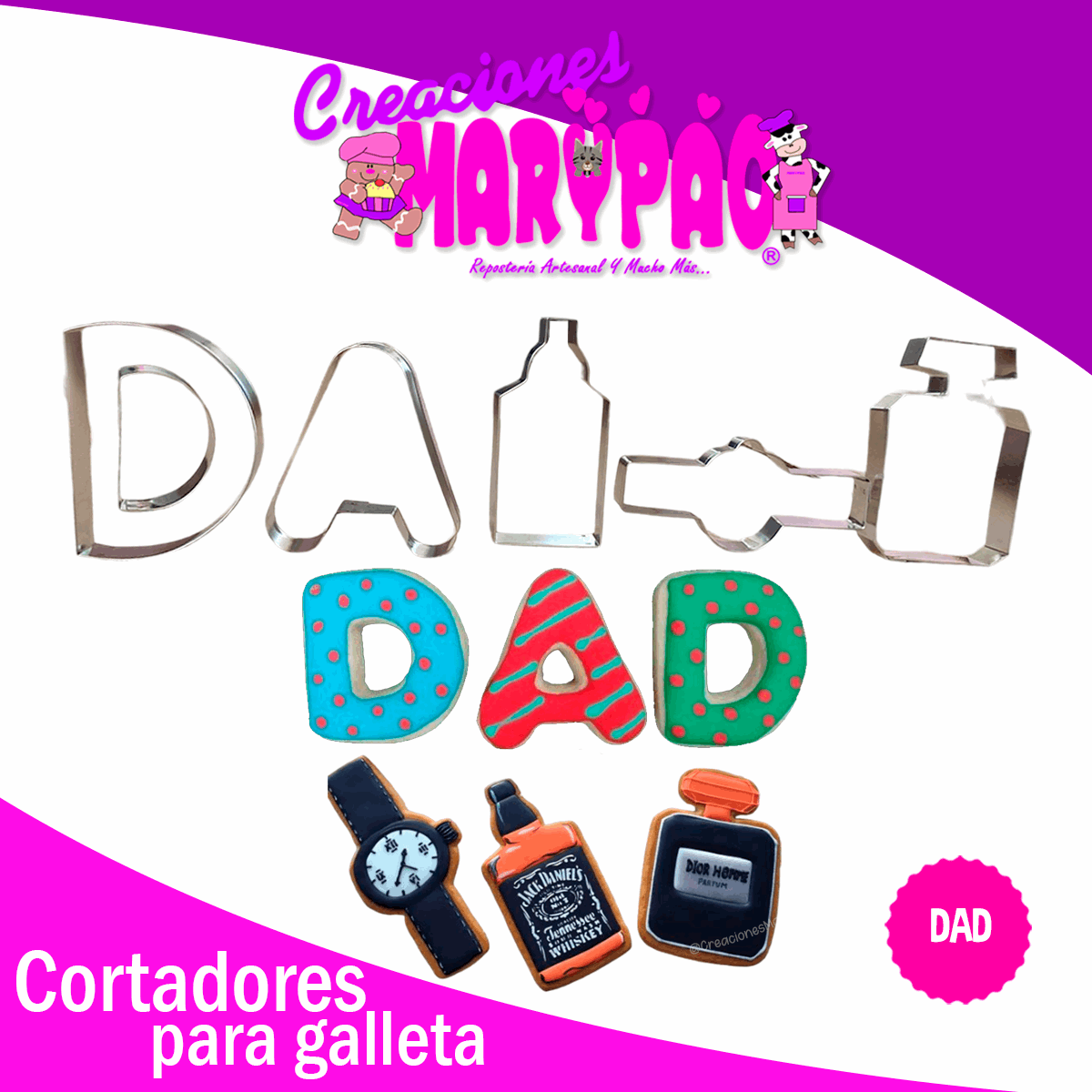 Cortadores Galletas Decoradas DAD Día del Padre