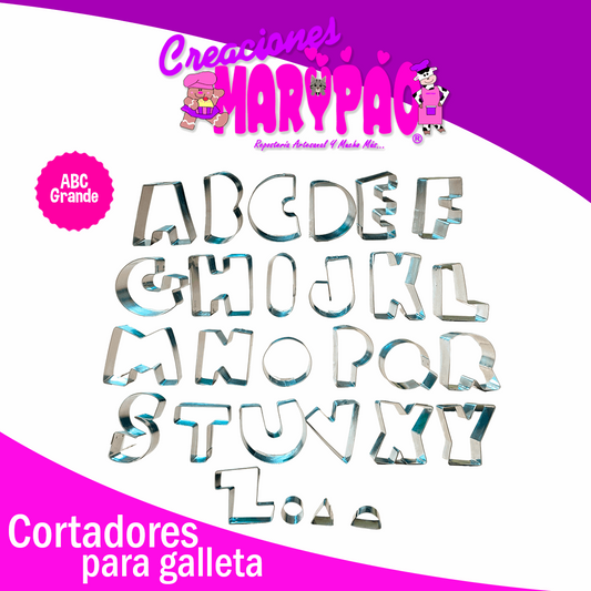 Cortadores Galletas Fondant Letras Abecedario Grande