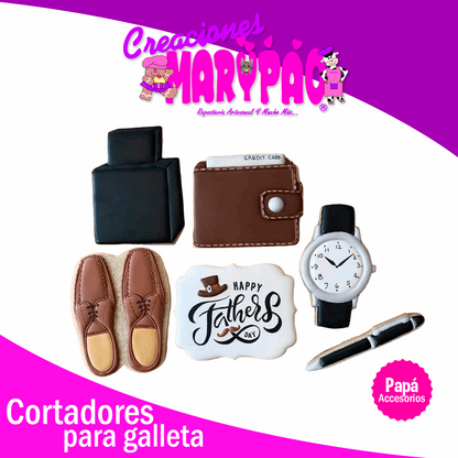 Cortadores Día Del Padre Papá Cartera Zapatos Galletas