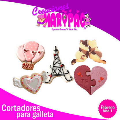 Cortadores Galletas Febrero Modelo 1