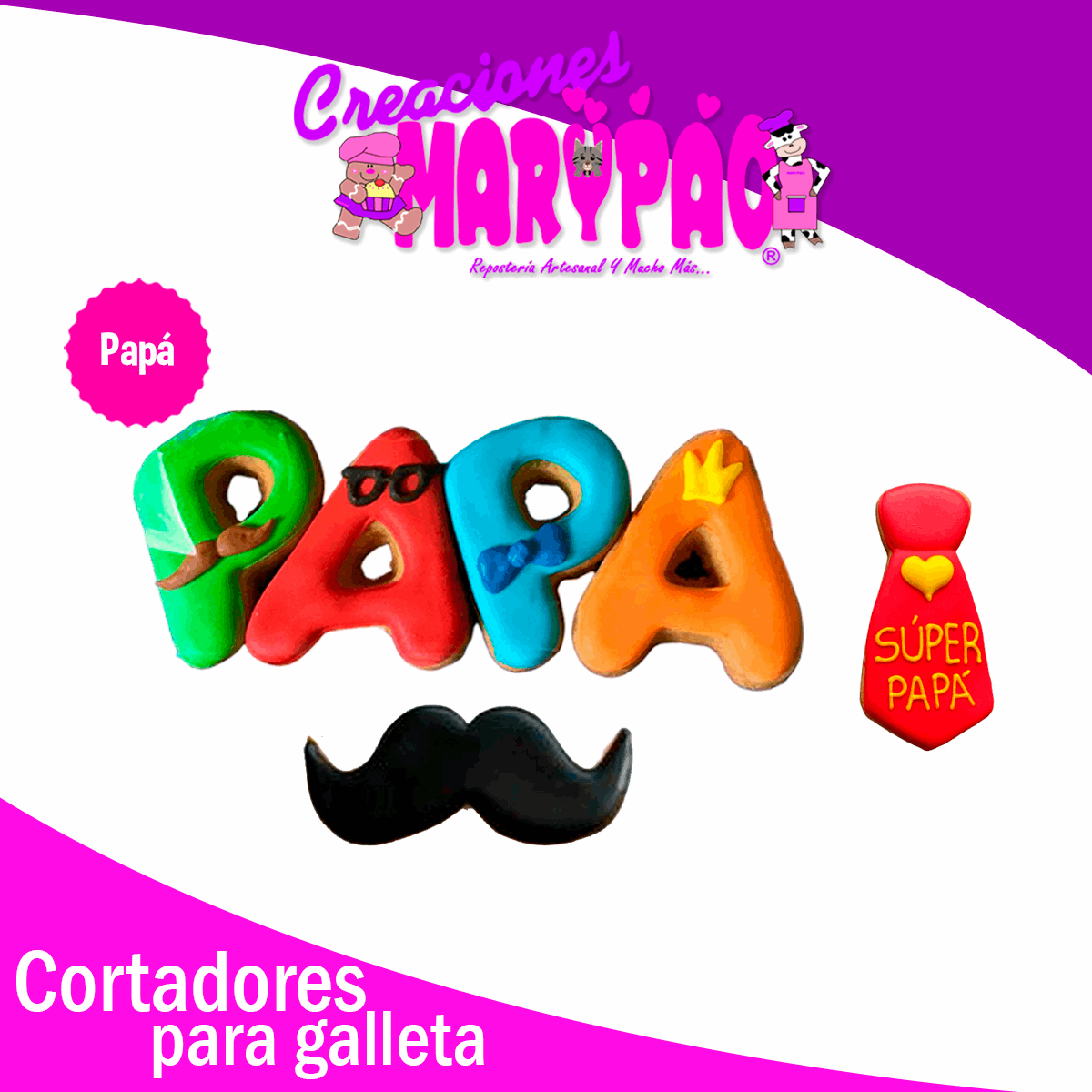 Cortadores Papá Día Del Padre Galletas Paq.6 Pzas