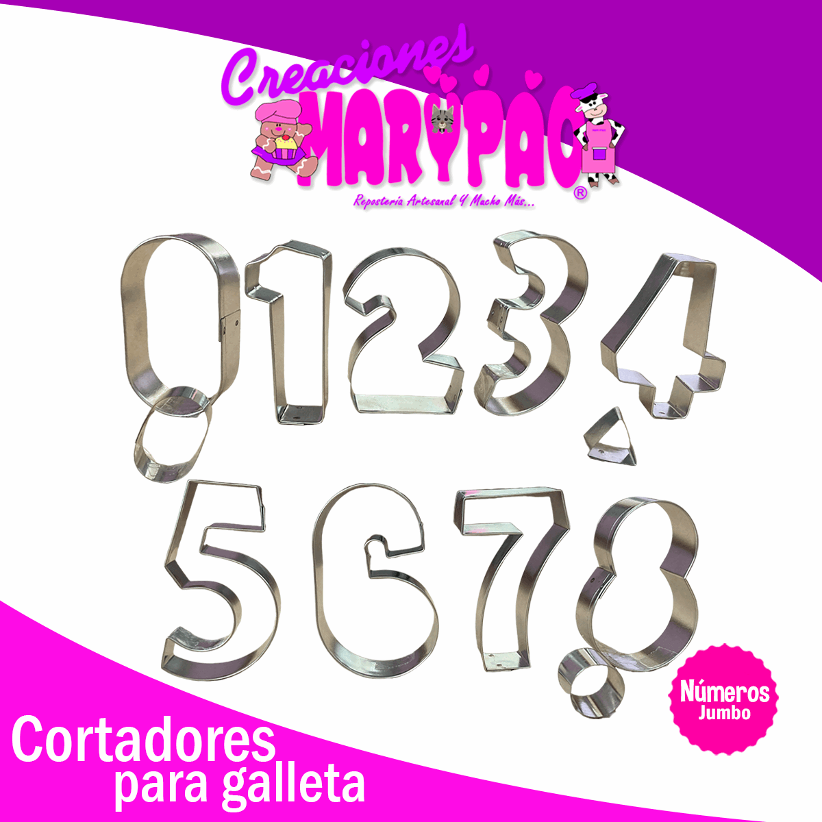 Cortadores Para Galletas Fondant Números Jumbo