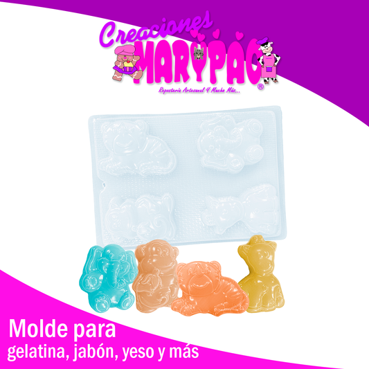 Molde Animales Jirafa Chango Elefante Tigre Jabón Gelatina