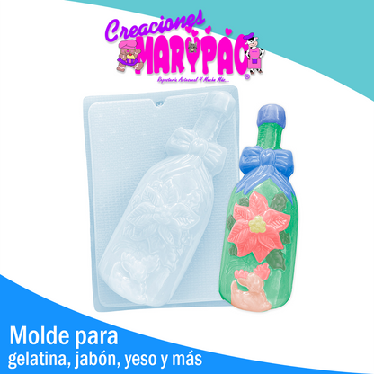 Molde Botella Nochebuena Navidad Gelatinas