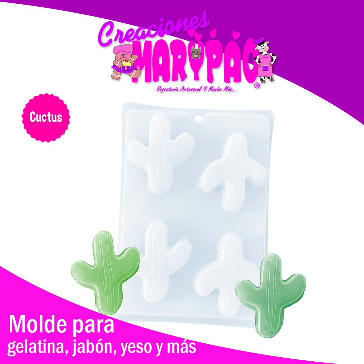 Molde De Cactus De Mexico Fiestas Patrias Gelatina Jabón