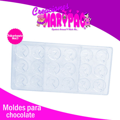 Molde Chocolate Policarbonato Chocolates Rellenos Mod3