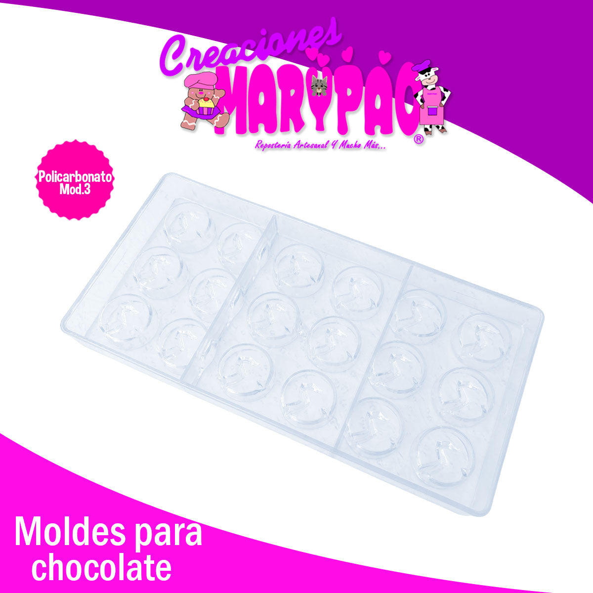 Molde Chocolate Policarbonato Chocolates Rellenos Mod3