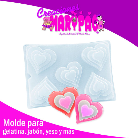 Molde Corazones Para Gelatinas Jabones Yeso Resina Mod.6