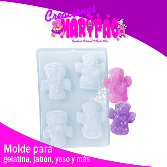 Molde Cruz Virgen Comunión Jabones Gelatinas Yeso