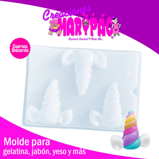 Molde Cuerno Unicornio Para Jabón Gomita Gelatina