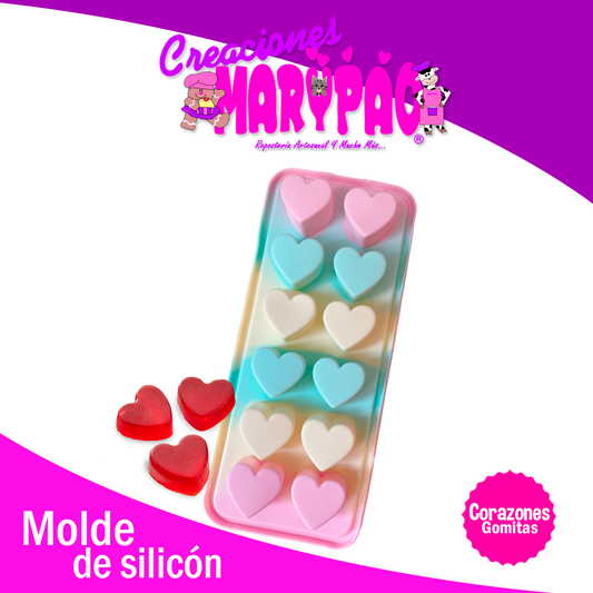 Molde De Silicón Corazón M2022 Chocolates Gomitas Hielos